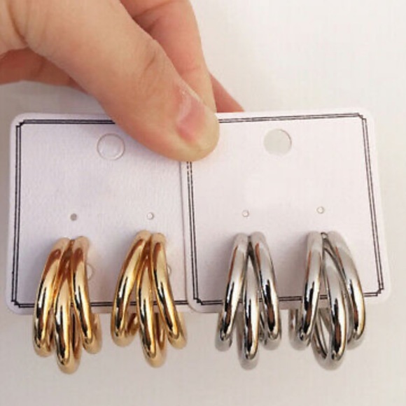 New 18k gold/White gold plated Earrings - Picture 9 of 13